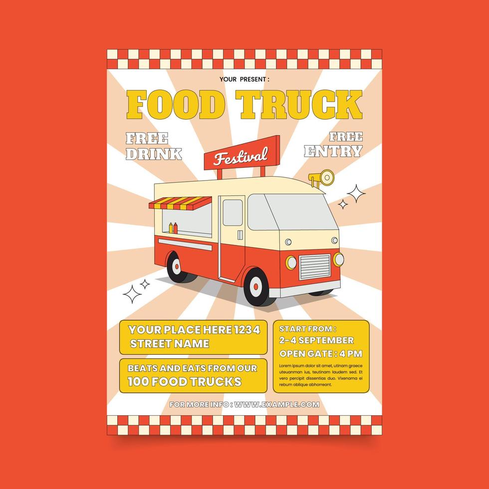 Food Truck Festival Flyer Template vector