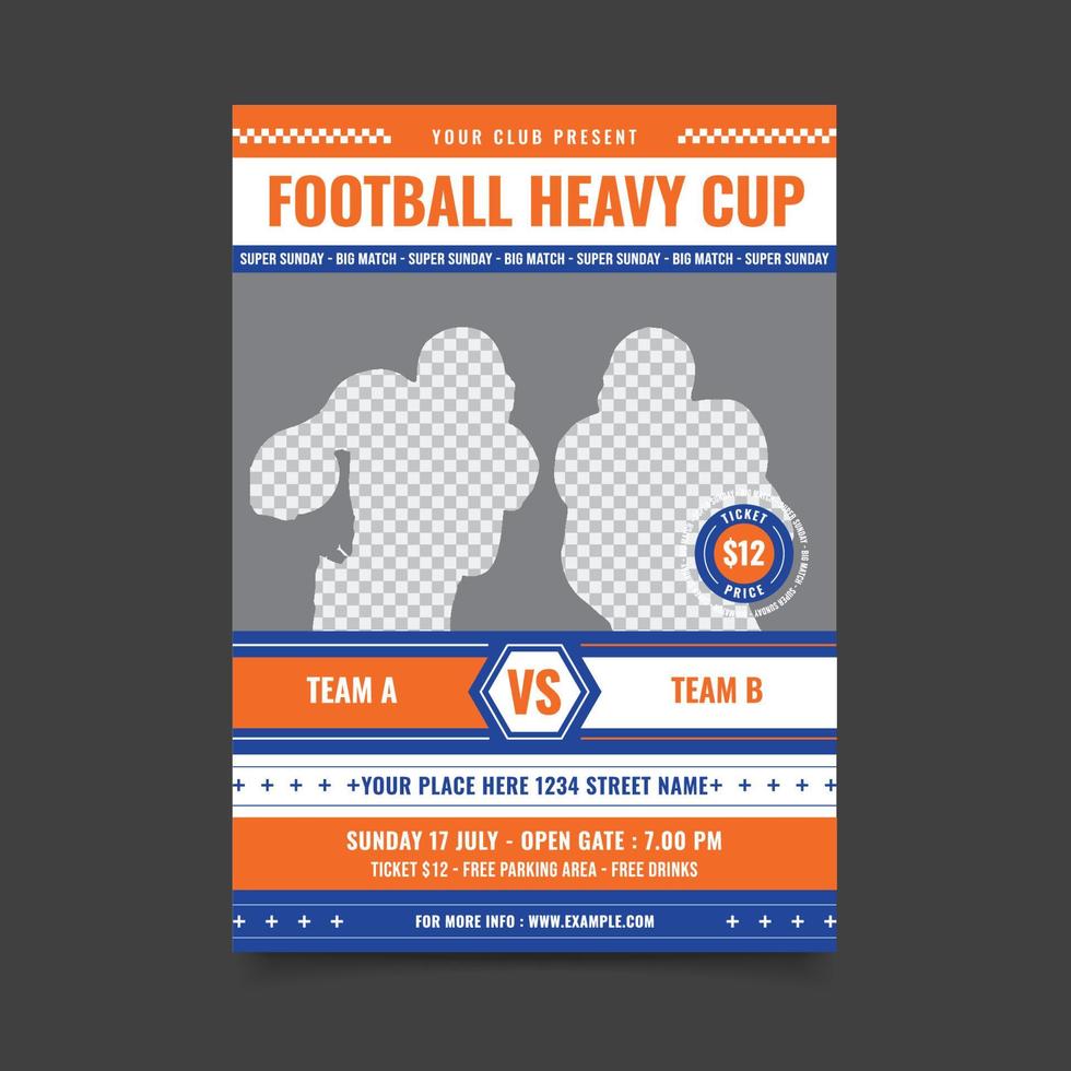 Football sport event flyer promotion template vector