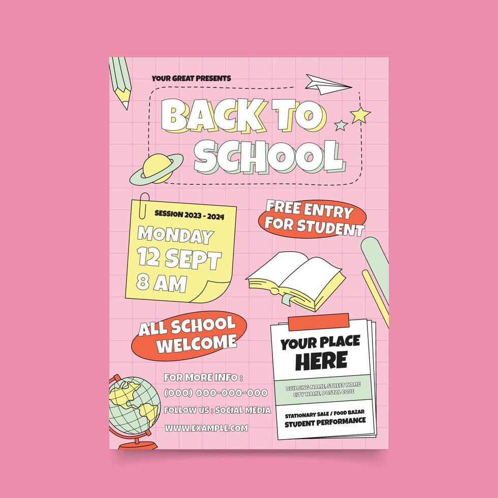 Back to School Flyer Template Vol.03 vector