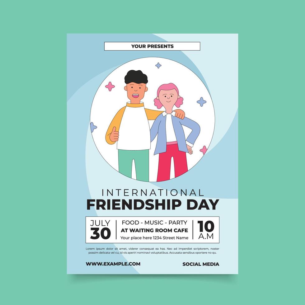 folleto del día internacional de la amistad vector