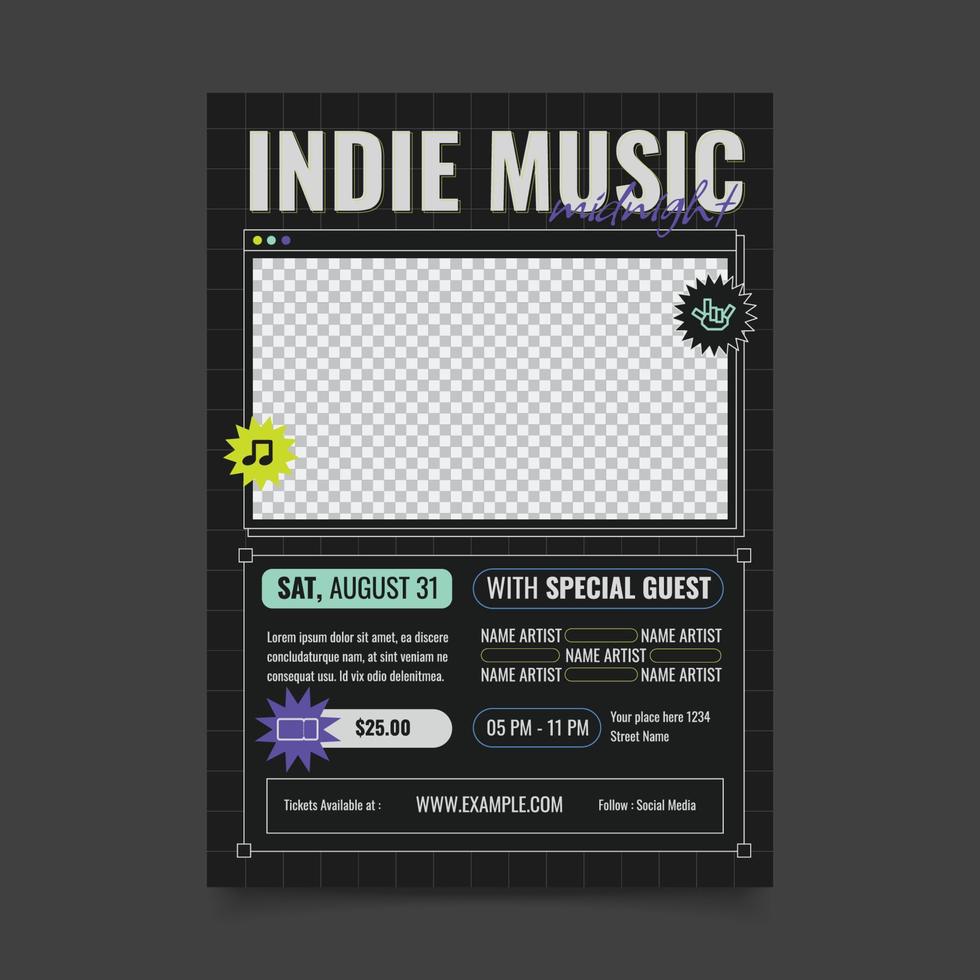 Indie Music Flyer Template vector