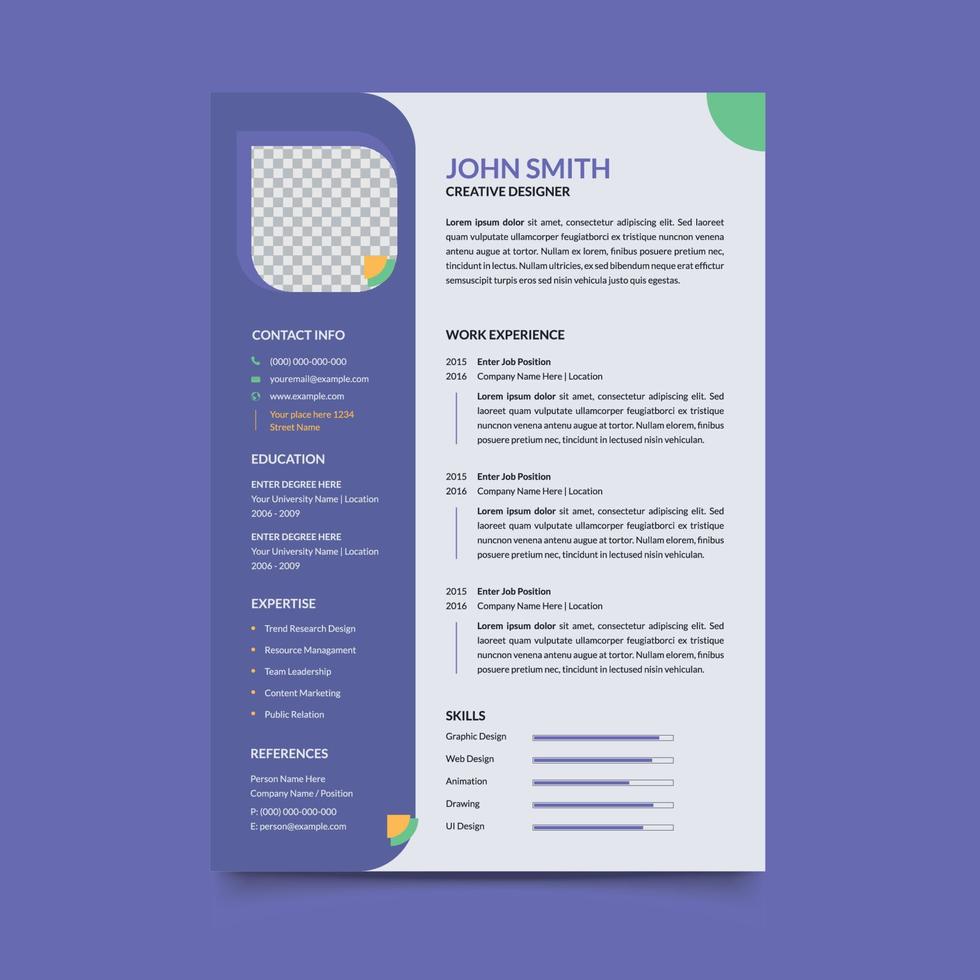 plantillas de cv minimalistas creativas vector