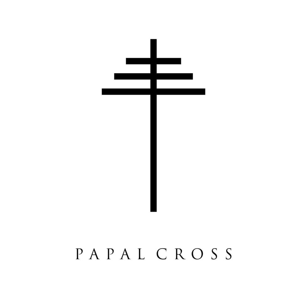 papal cross vector illutsration. Christians catholicism icons tribal vector collection peace jesus pictures. Cross spirituality, catholicism believe, christianity religious illustration