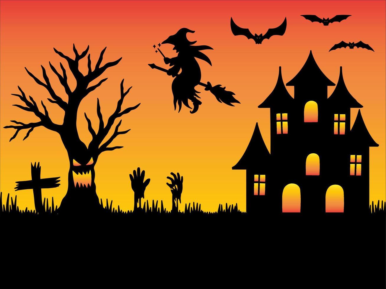 Halloween Silhouette Background Illustration 9855308 Vector Art at Vecteezy