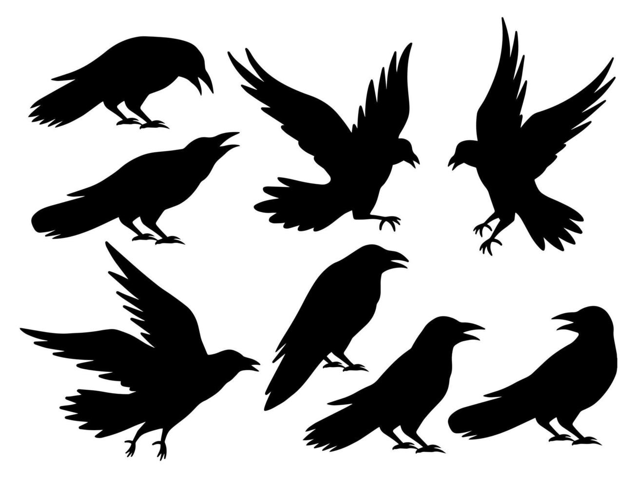 Halloween Crow Silhouette Illustration vector