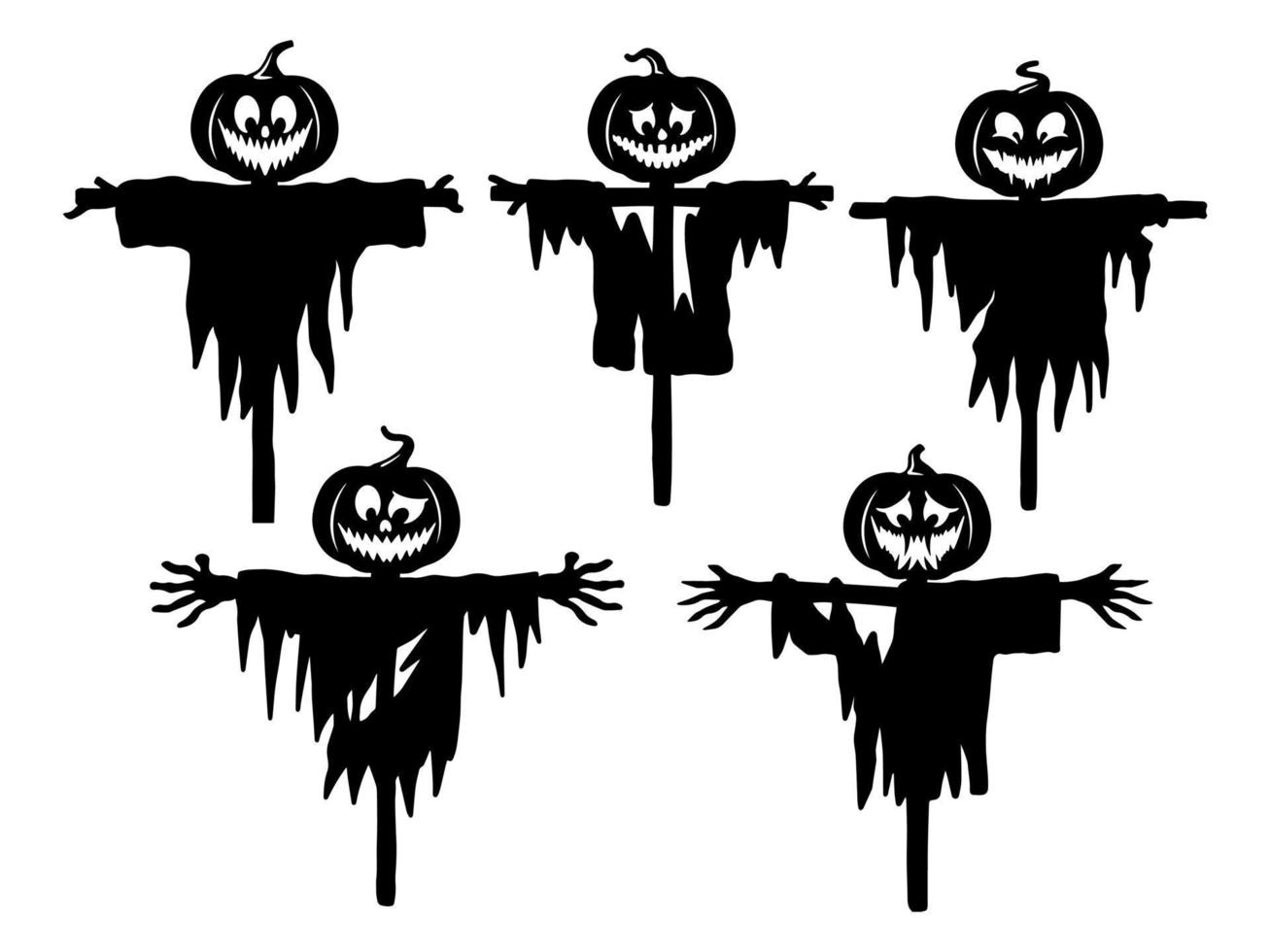 Halloween Scarecrow Silhouette Illustration vector