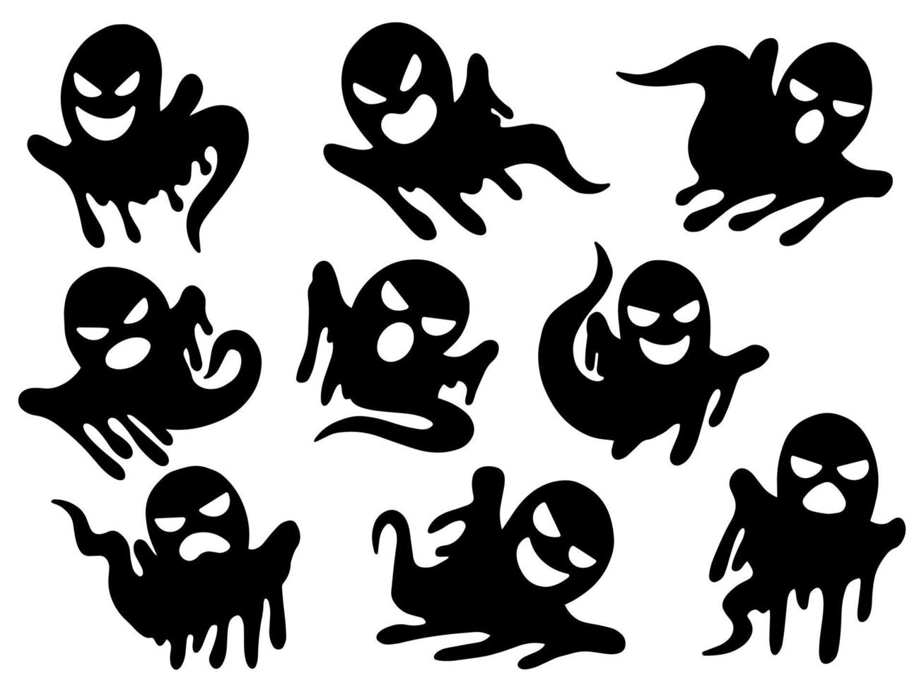 Halloween Ghost Scary Set Illustration vector