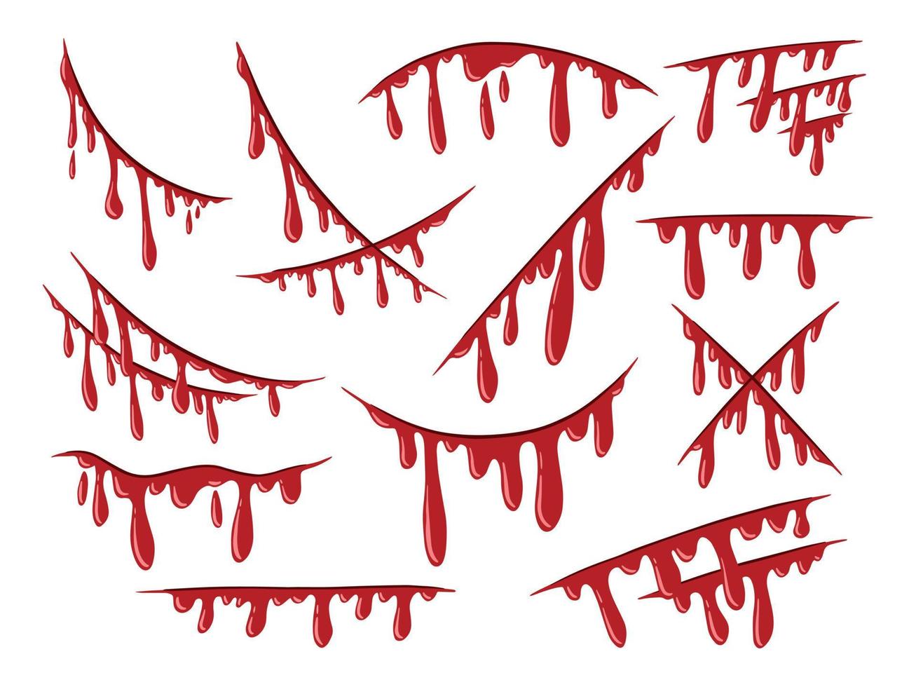 Blood Splash and Drops Collection vector