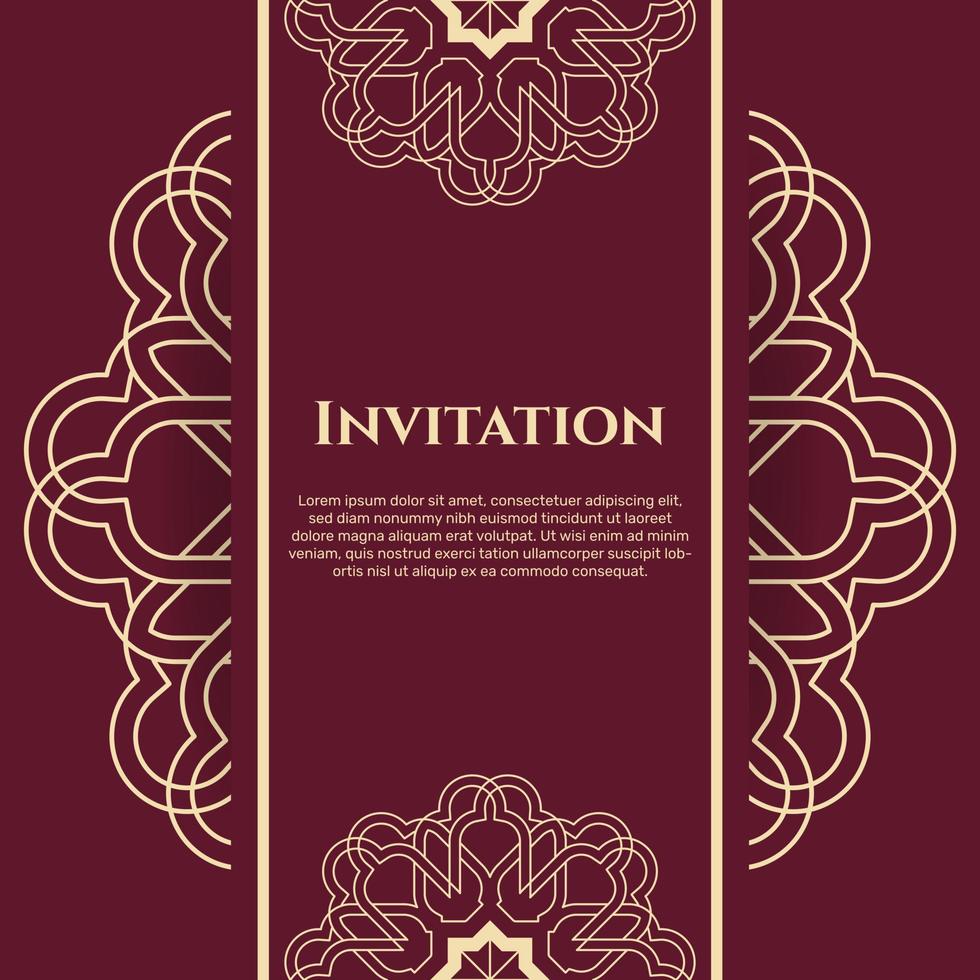 invitación de boda y tarjeta de anuncio con adorno en estilo árabe. - vectores. vector