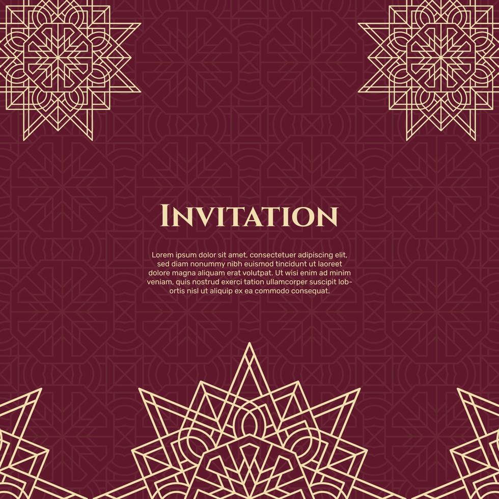 Wedding invitation and announcement card with ornament in arabian style. - Vector. vector