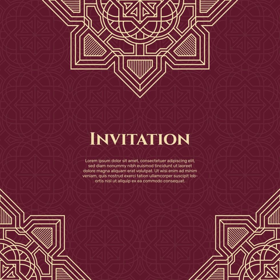 Wedding invitation and announcement card with ornament in arabian style. - Vector. vector