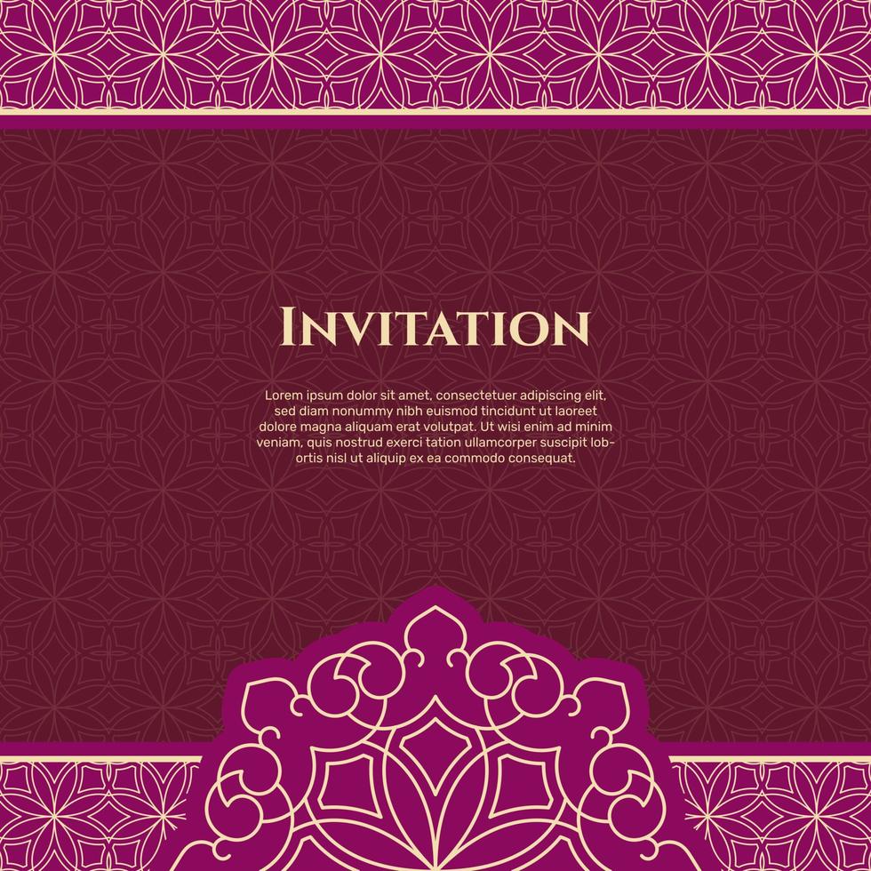 Wedding invitation and announcement card with ornament in arabian style. - Vector. vector