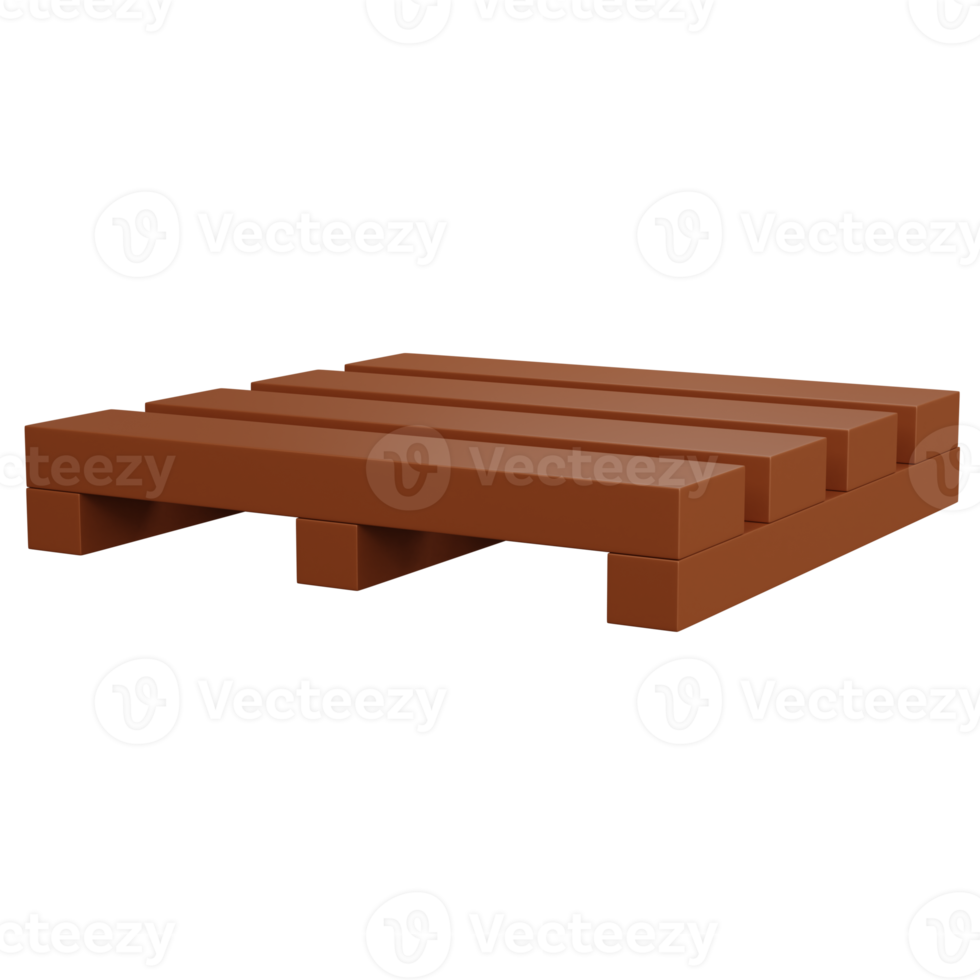 3D-rendering houten pallet geïsoleerd png