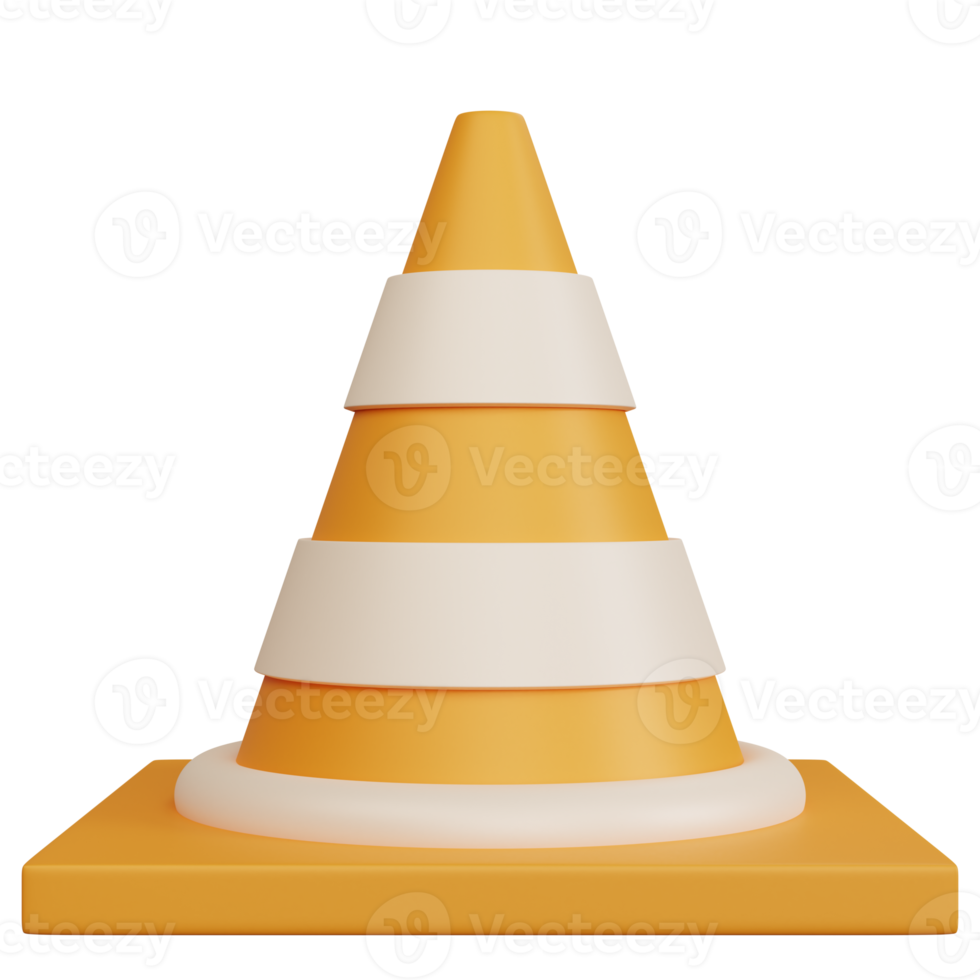 3d rendering traffic cone isolated png