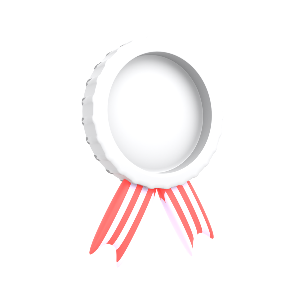 3d icon silver medal png