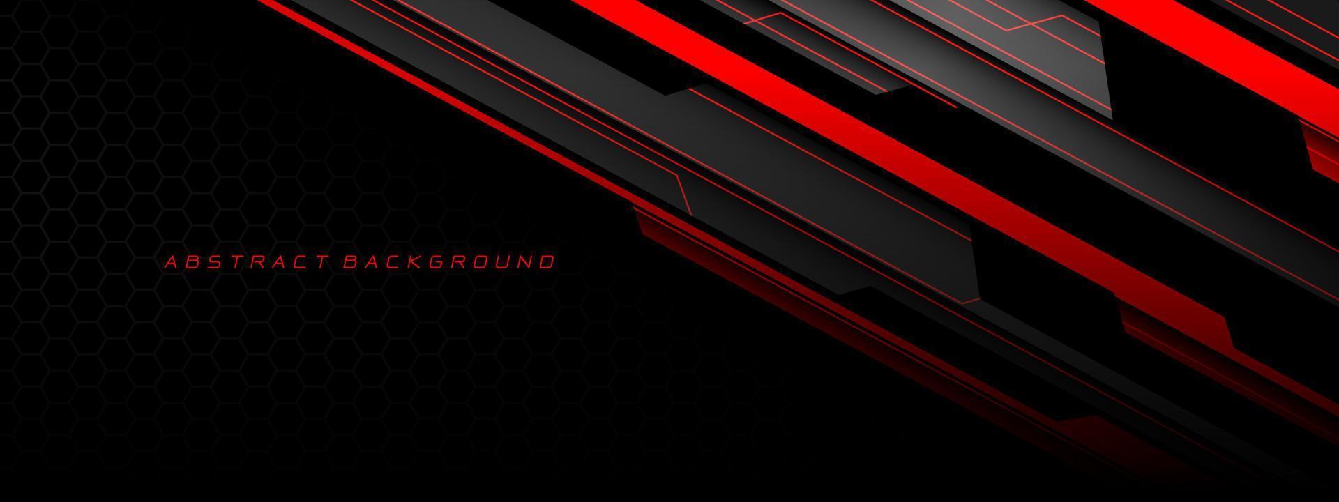 Abstract red grey metal black cyber futuristic technology geometric on hexagon mesh design modern background vector