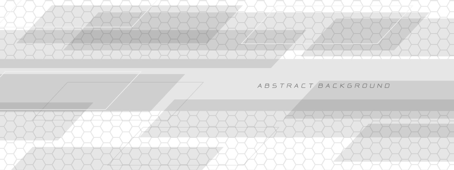 Abstract white grey geometric futuristic technology geometric on hexagon mesh design modern background vector