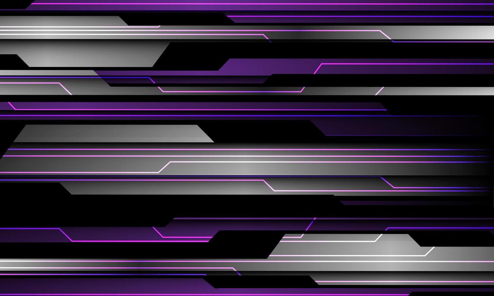 Abstract purple silver metal black cyber futuristic technology geometric design modern background vector