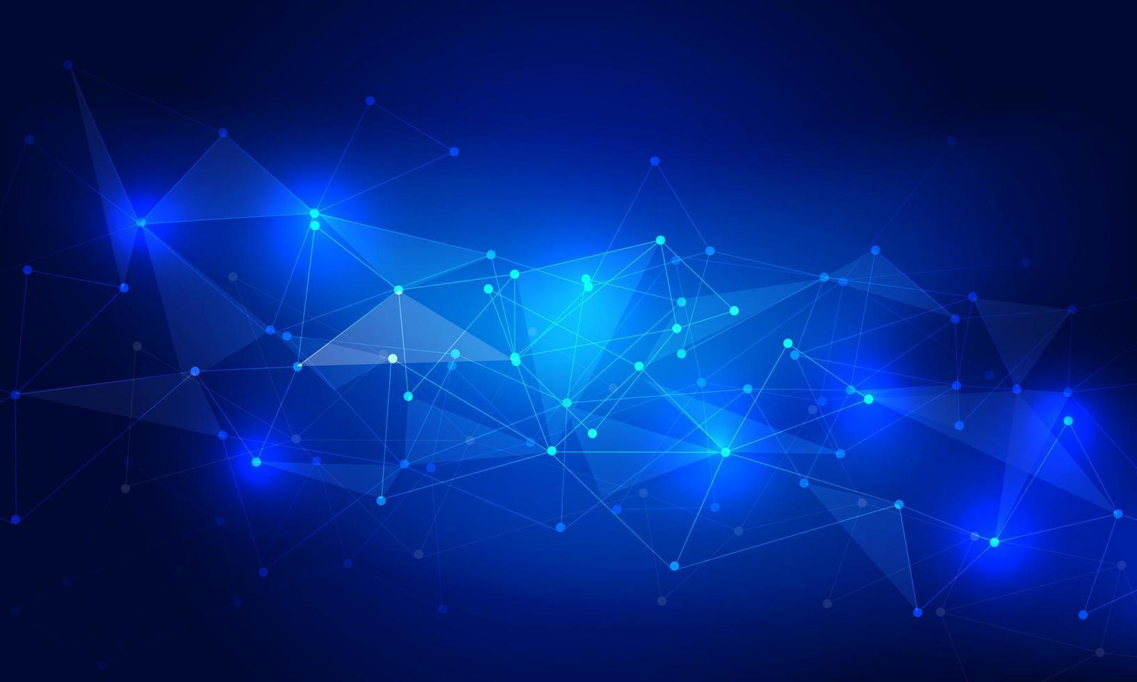 Abstract technology connect blue polygon triangle lines dots geometric background vector