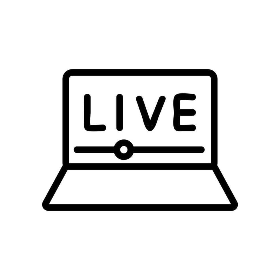 watching online video icon vector outline illustration