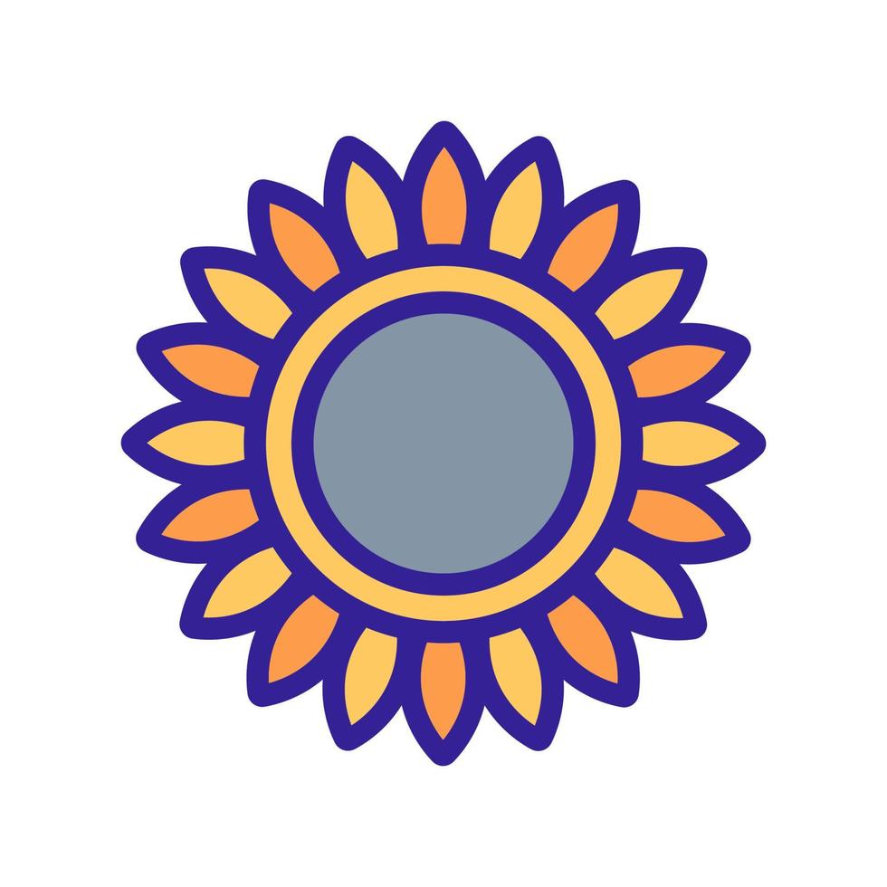 sunflower ripened with frequent leaves icon vector outline illustration