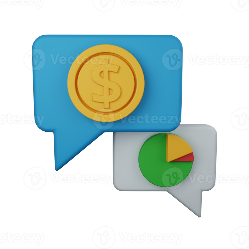 3d rendering chat or conversation isolated useful for business, company and finance design png