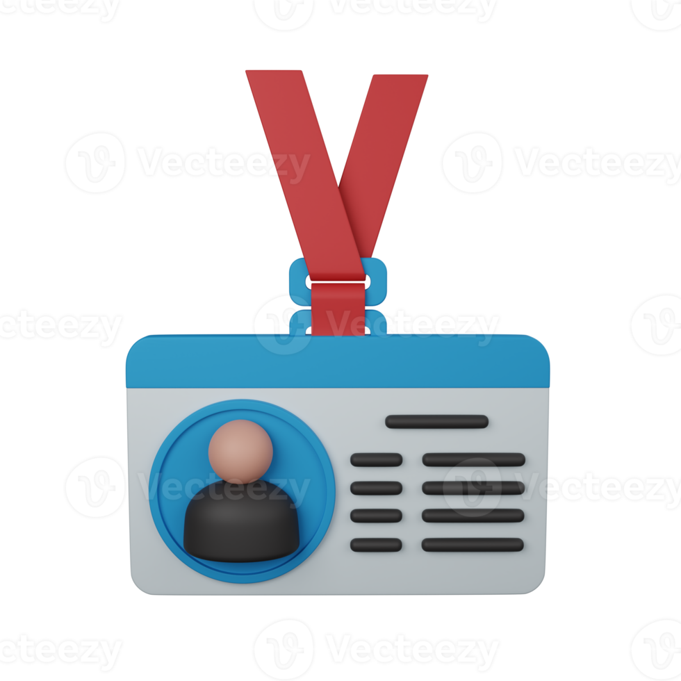 3D-rendering ID-kort isolerade användbart för företag, företag och finans design illustration png
