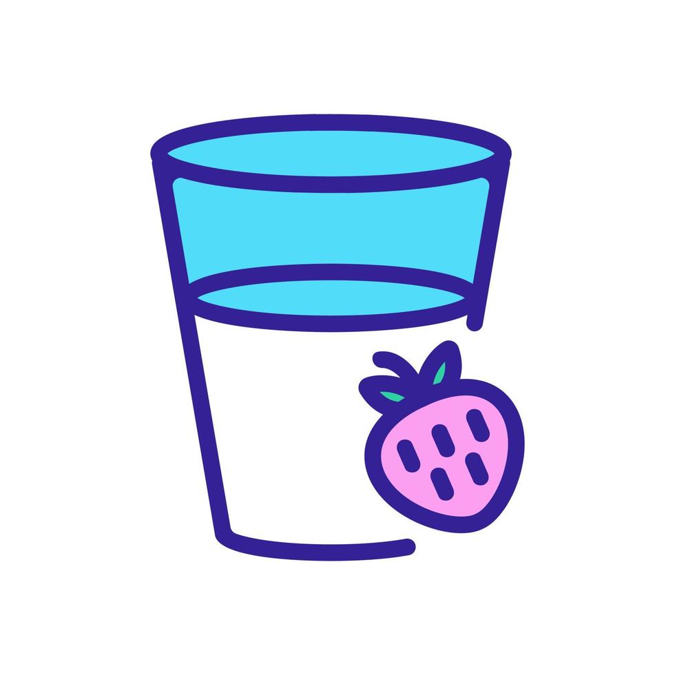 vaso de jugo de fresa icono vector ilustración de contorno