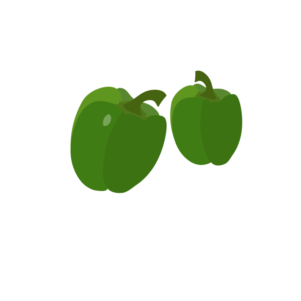 green sweet pepper on transparent background png