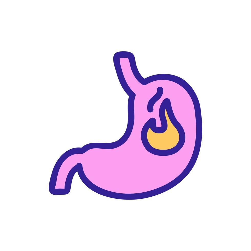 The stomach burns the icon vector. Isolated contour symbol illustration vector