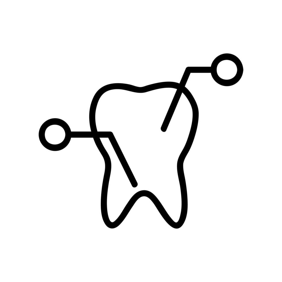 the composition of the tooth icon vector. Isolated contour symbol illustration vector