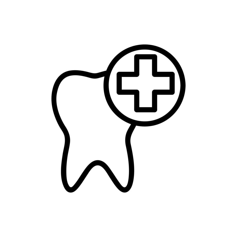 treatment of the tooth icon vector. Isolated contour symbol illustration vector