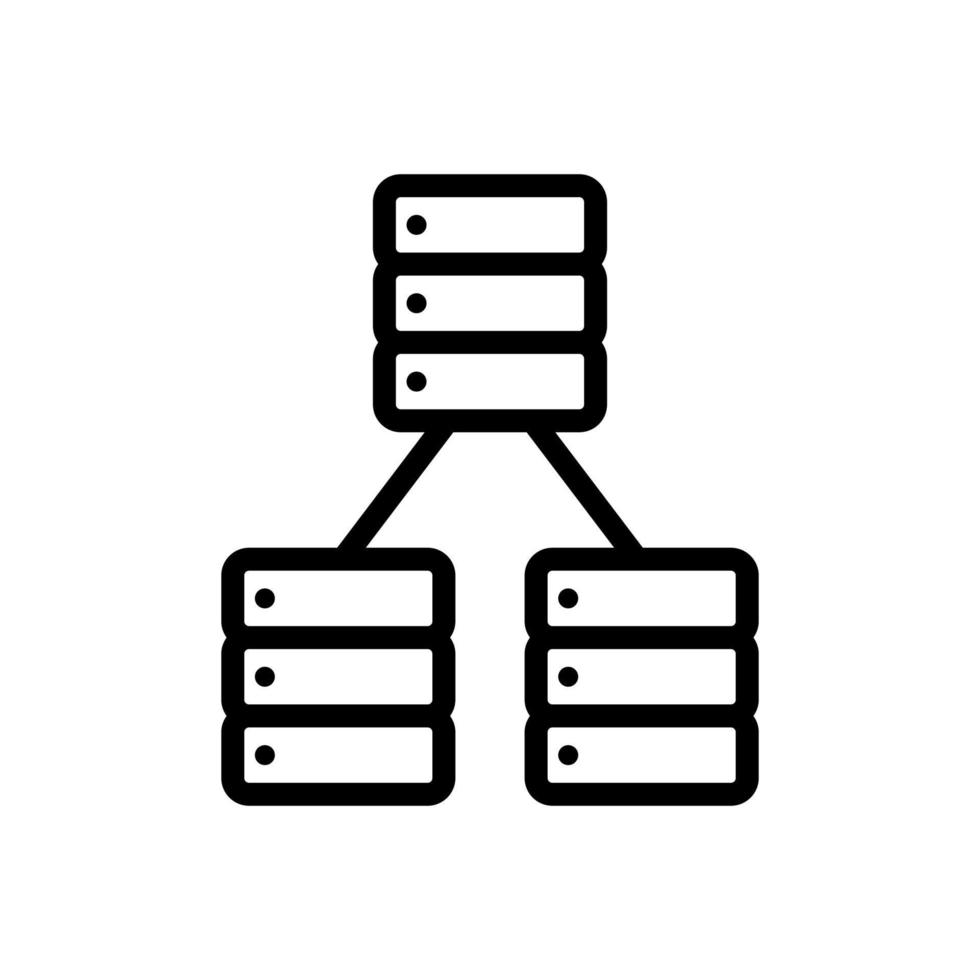 the database is an icon vector. Isolated contour symbol illustration vector