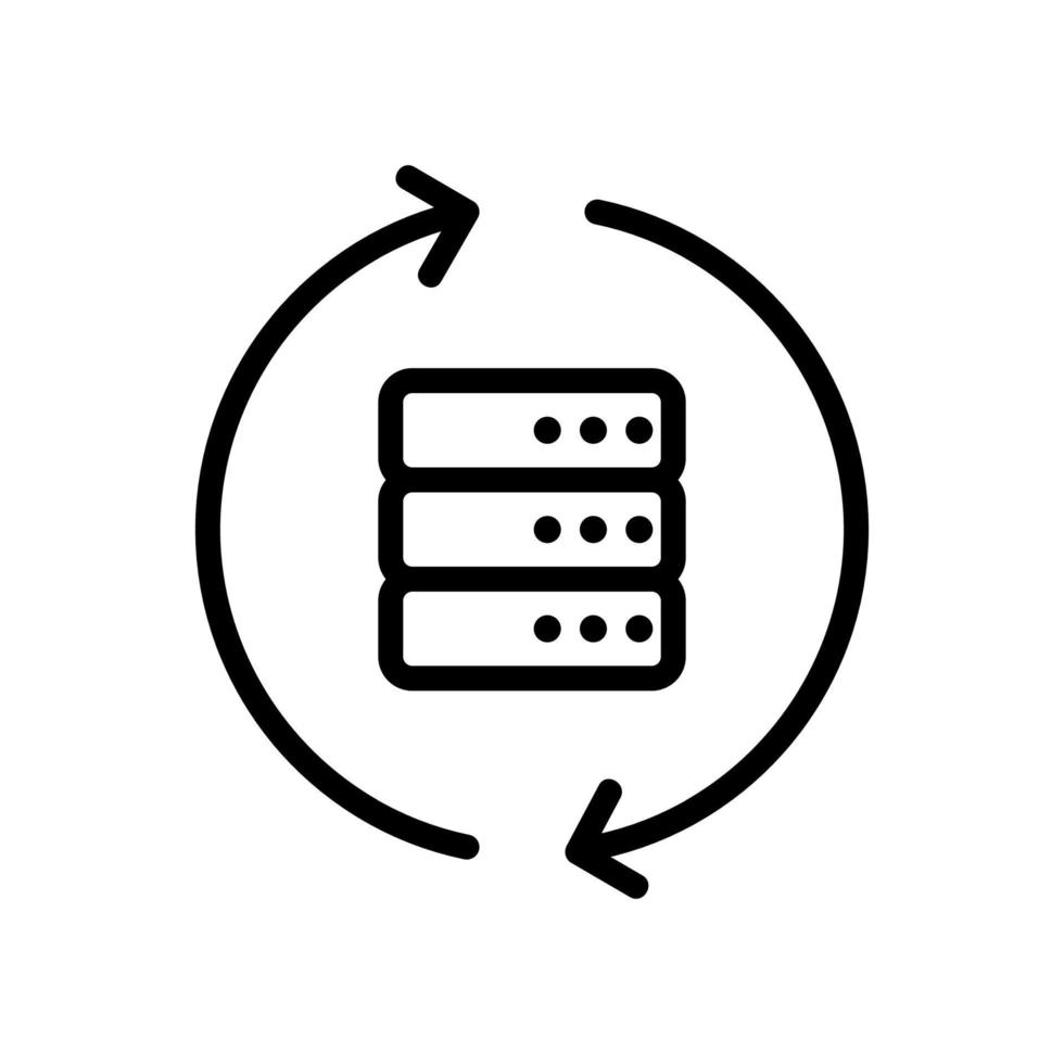 the database is an icon vector. Isolated contour symbol illustration vector