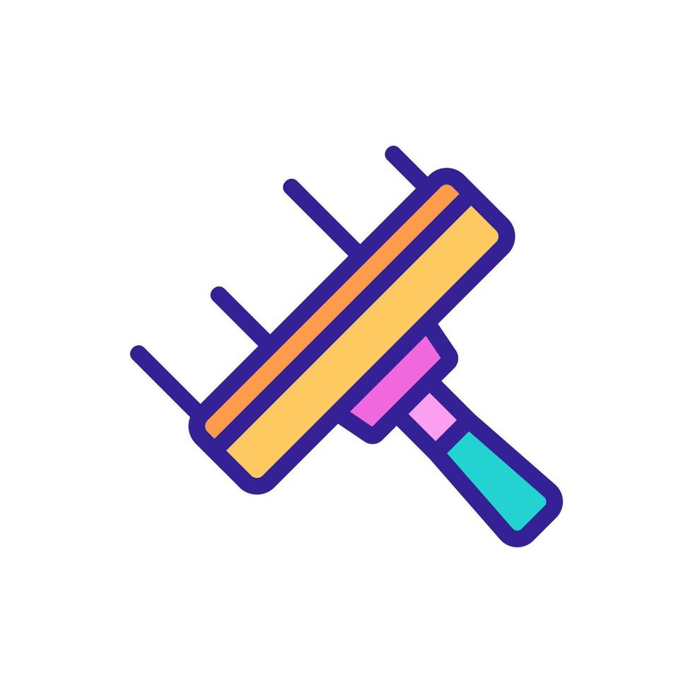 flat squeegee in action icon vector outline illustration