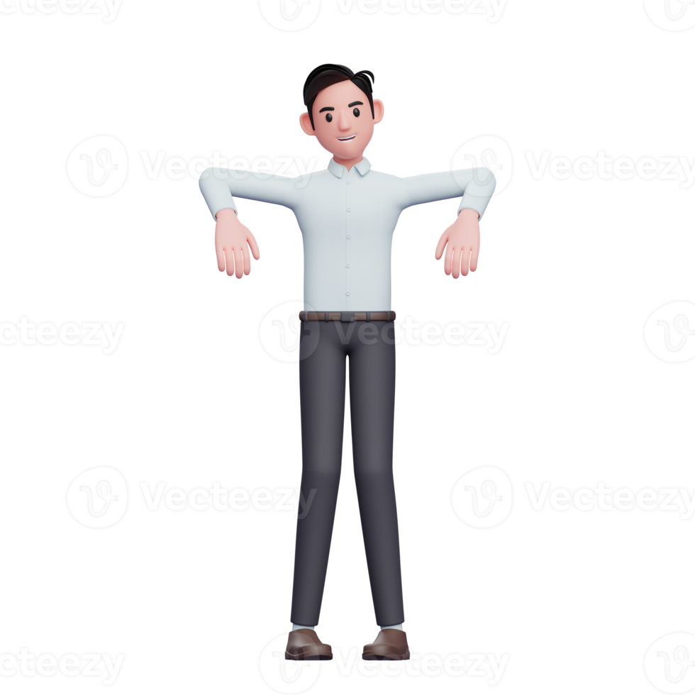 3d man marionet pose, 3d render zakenman karakter illustratie png