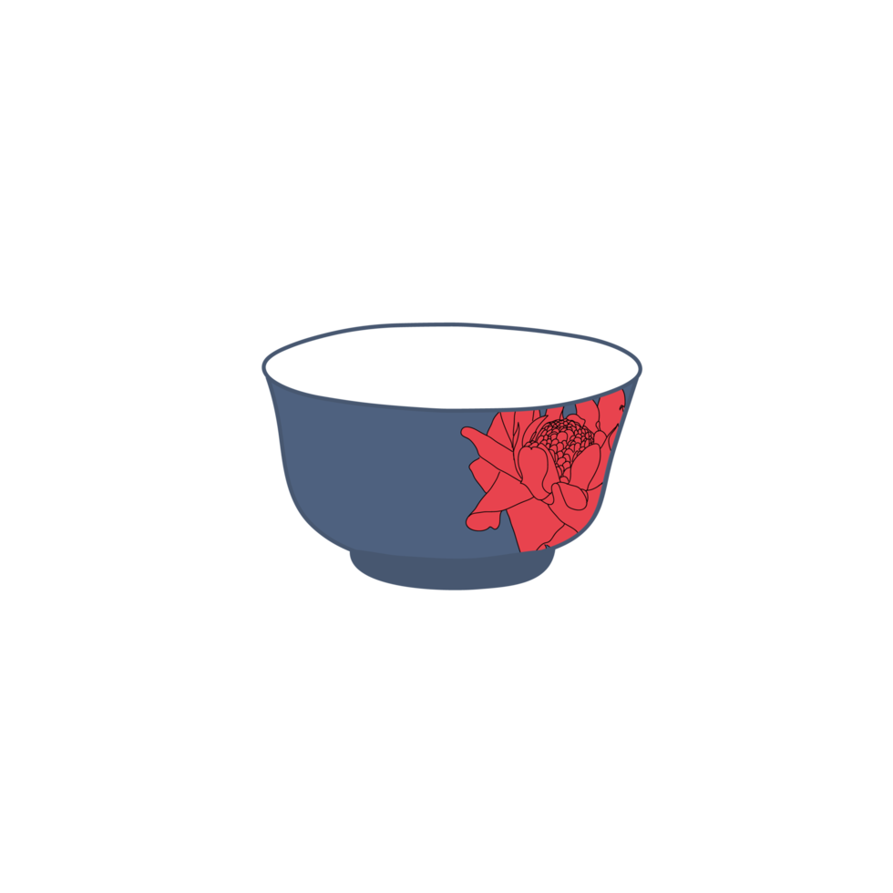 tazza di tè blu su sfondo trasparente png