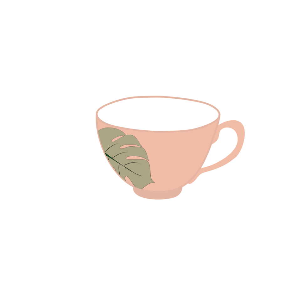 taza de té rosa sobre fondo transparente png