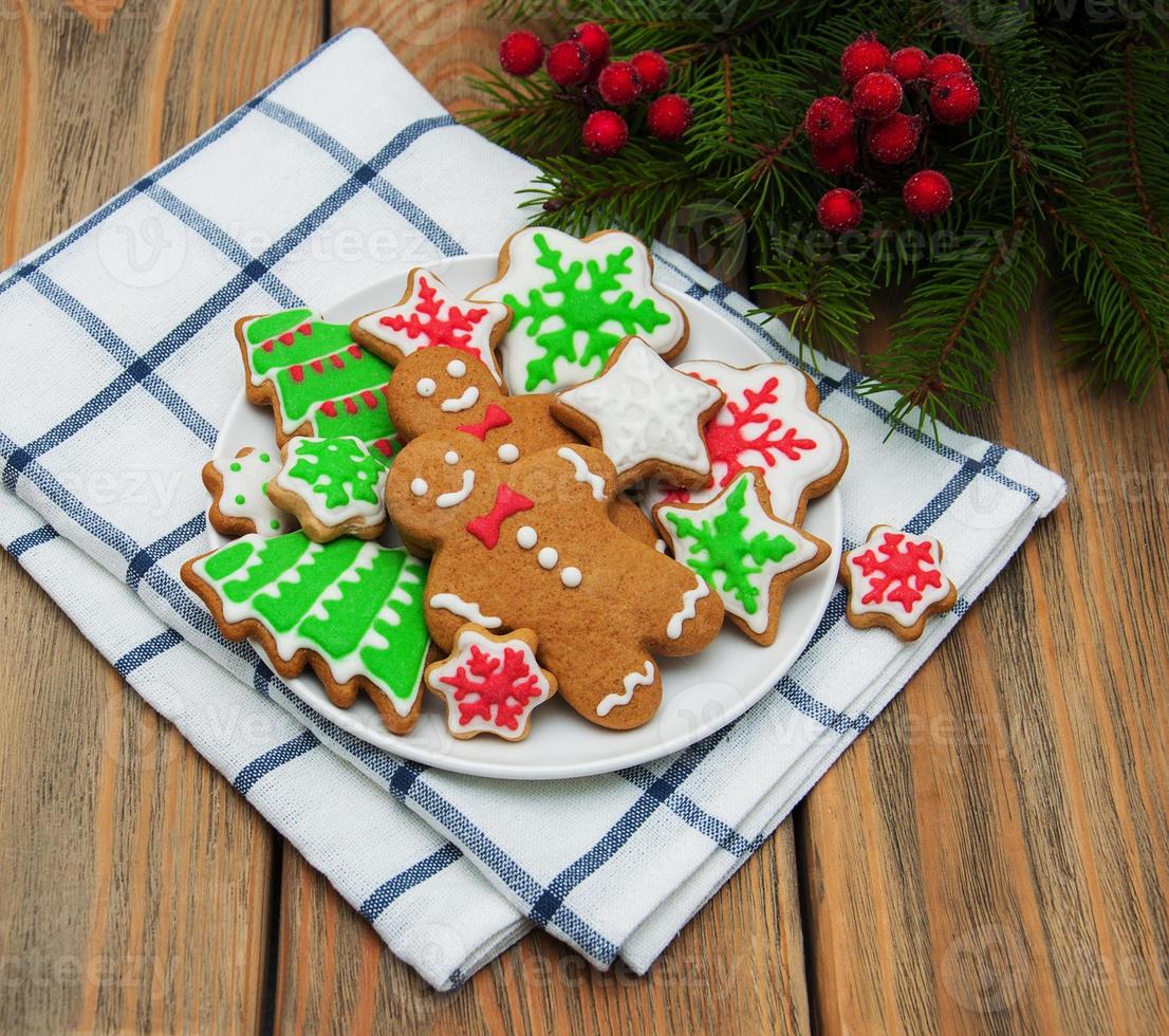 Christmas ginger and honey colorful cookies photo