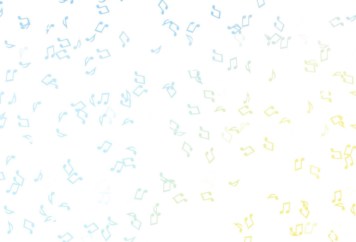 Light Blue, Yellow vector texture with musical notes. 9858275 Vector