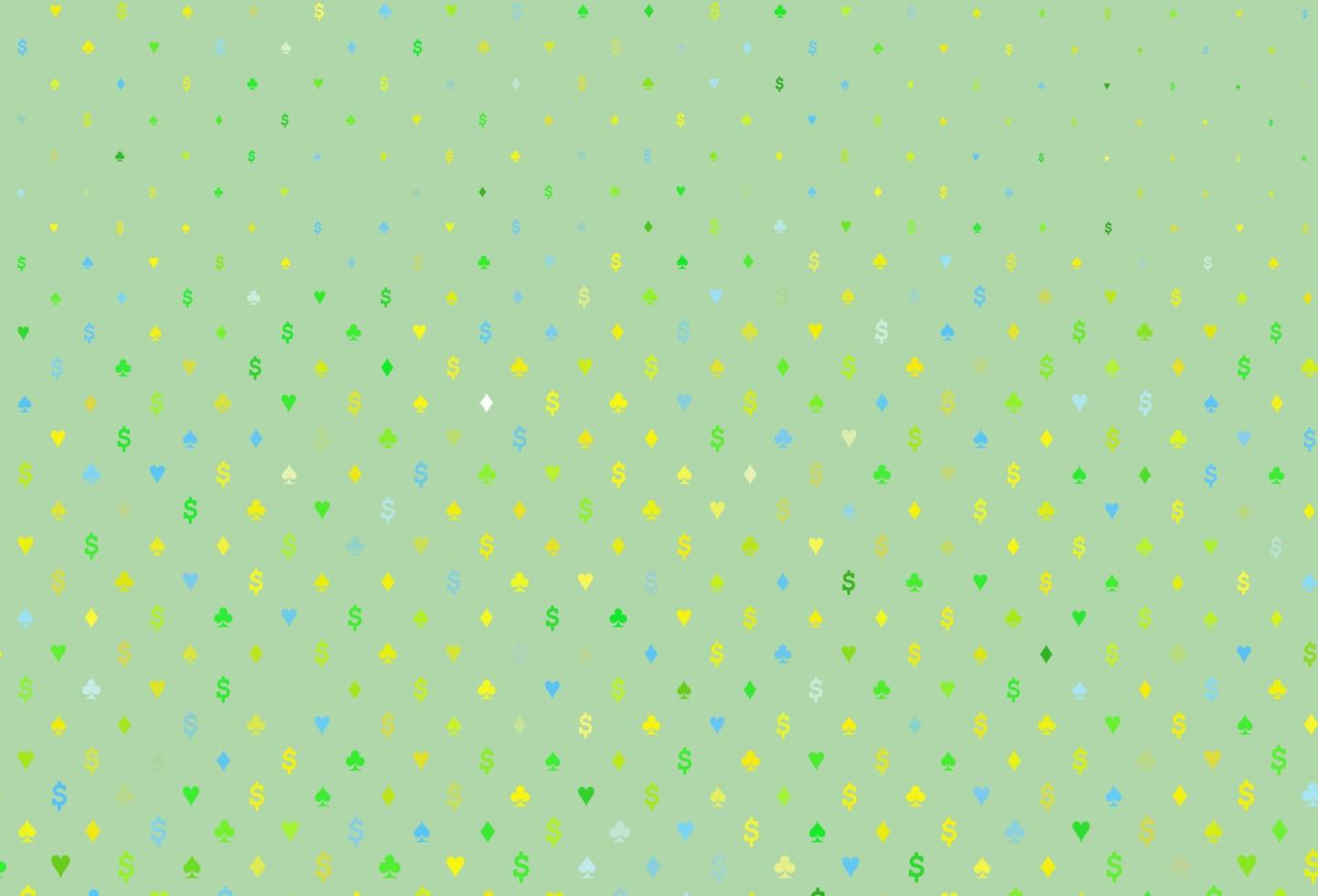 Light blue, yellow vector cover with symbols of gamble.