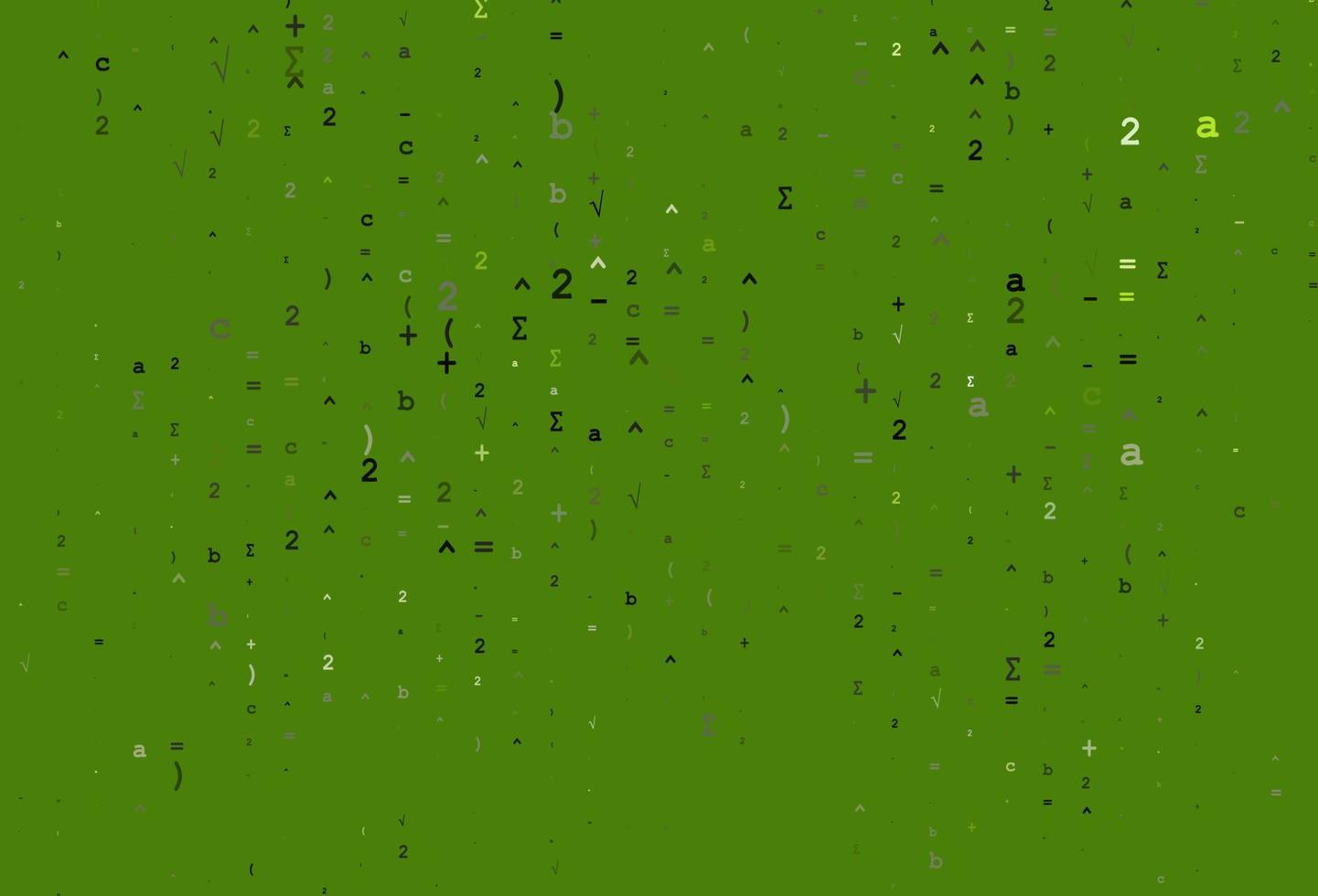 Light Green vector texture with mathematic symbols.