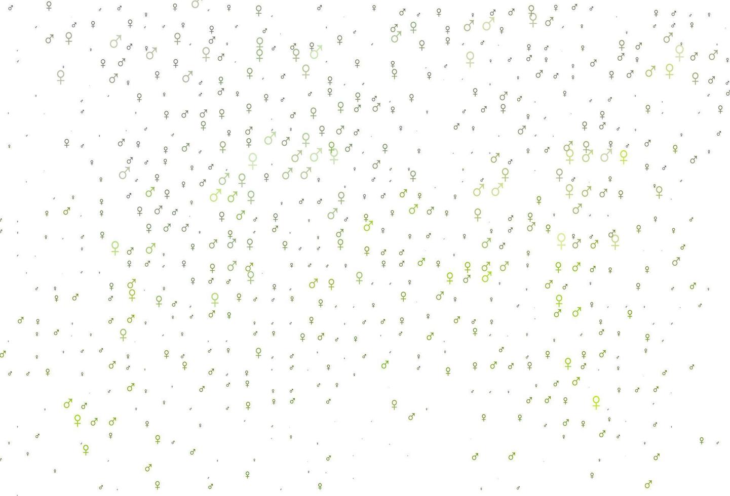 Light green vector pattern with gender elements.