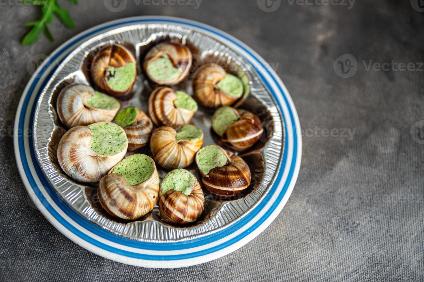 snails food green meal food snack diet on the table copy space food background photo