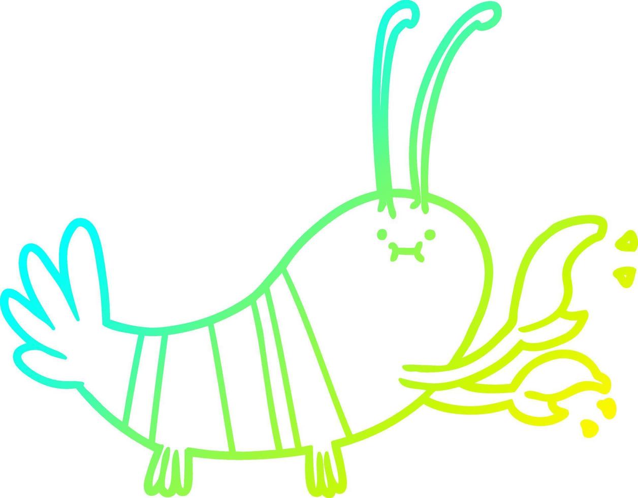 cold gradient line drawing cartoon lobster vector