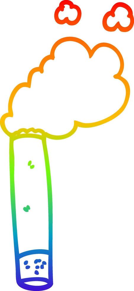 rainbow gradient line drawing cartoon cigarette vector