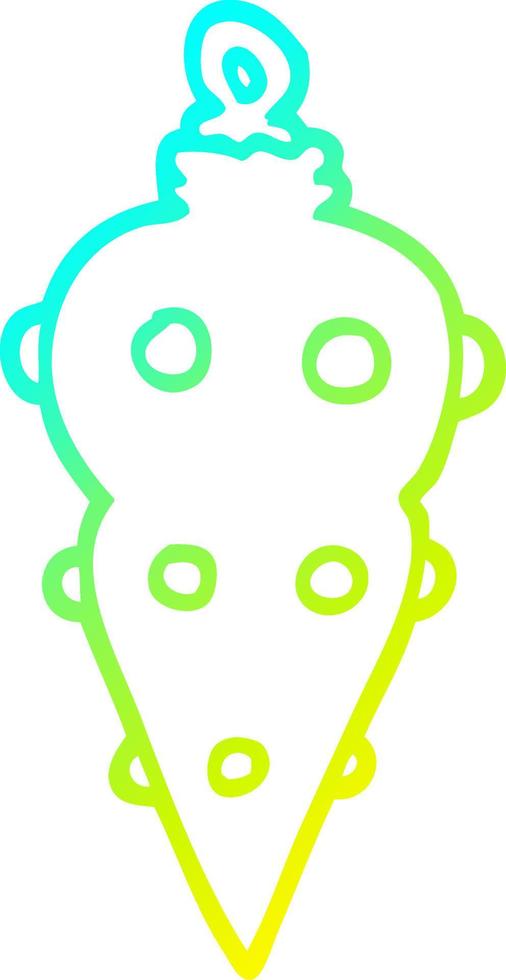 cold gradient line drawing cartoon christmas decoration vector