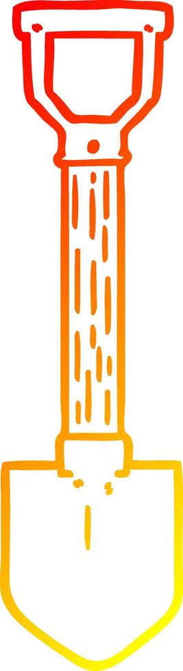 warm gradient line drawing cartoon shovel vector