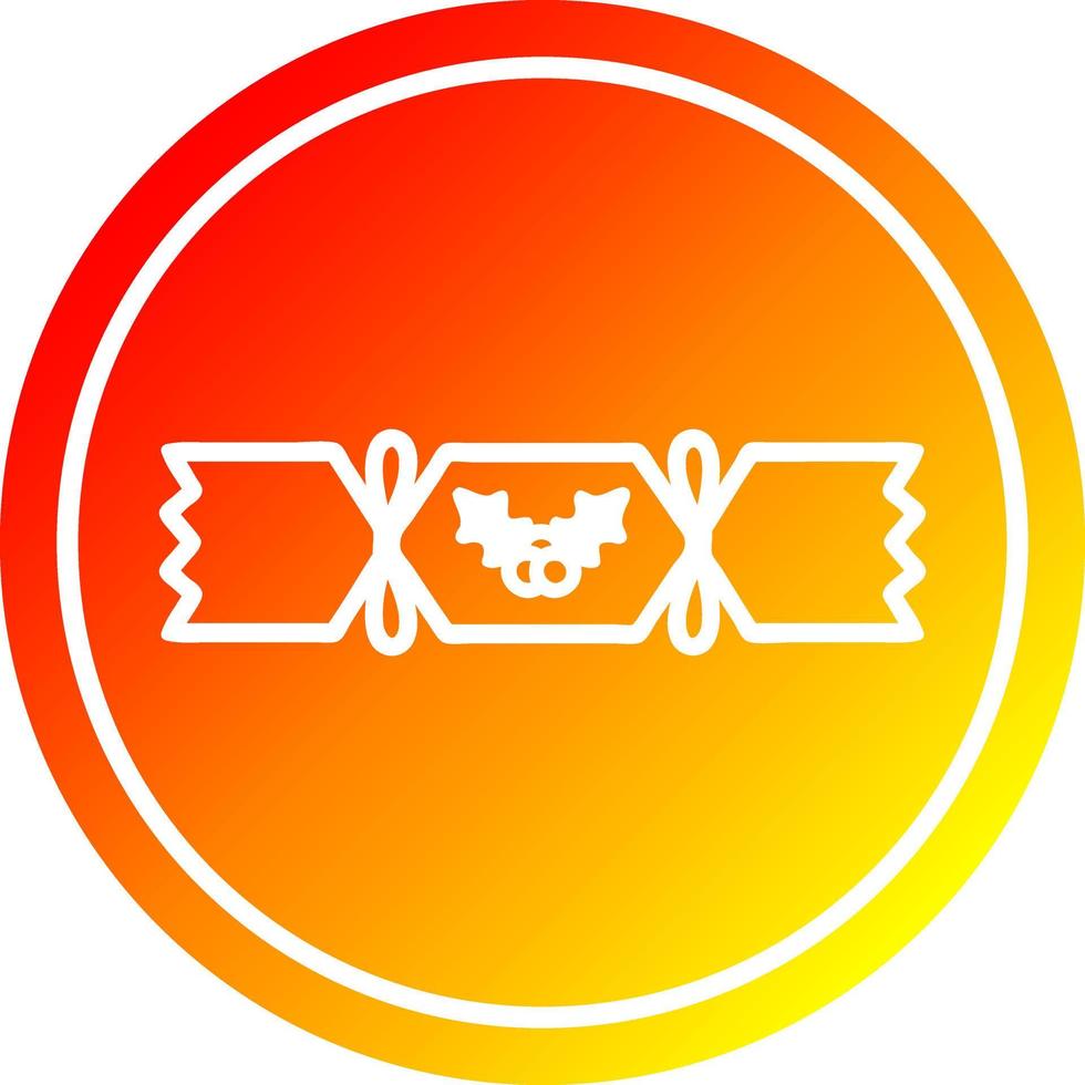 christmas cracker circular in hot gradient spectrum vector