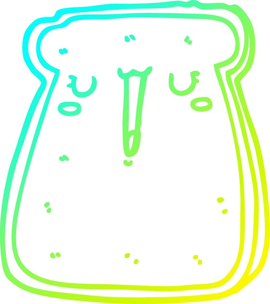 cold gradient line drawing cartoon toast vector